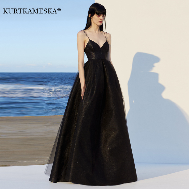 Slip Dress Satin - 여성을위한 우아한 스파게티 스트랩 저녁 게스트