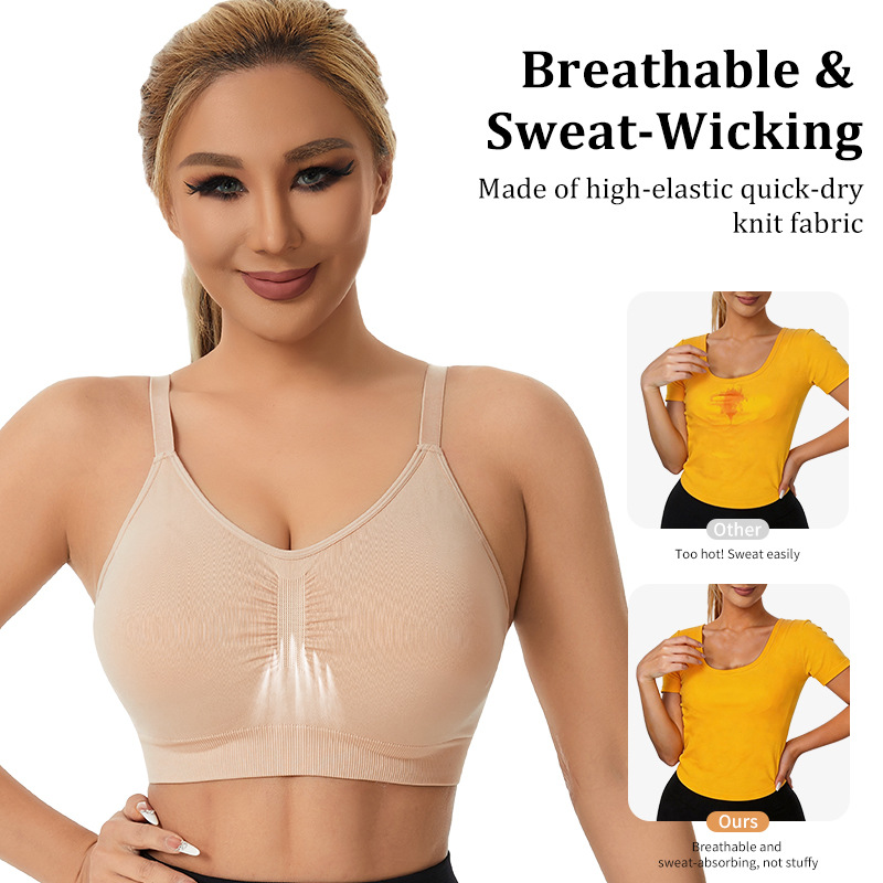 Bralette Wireless Soft - 여성용 무선 스포츠 브라, 부드러운 탈부착