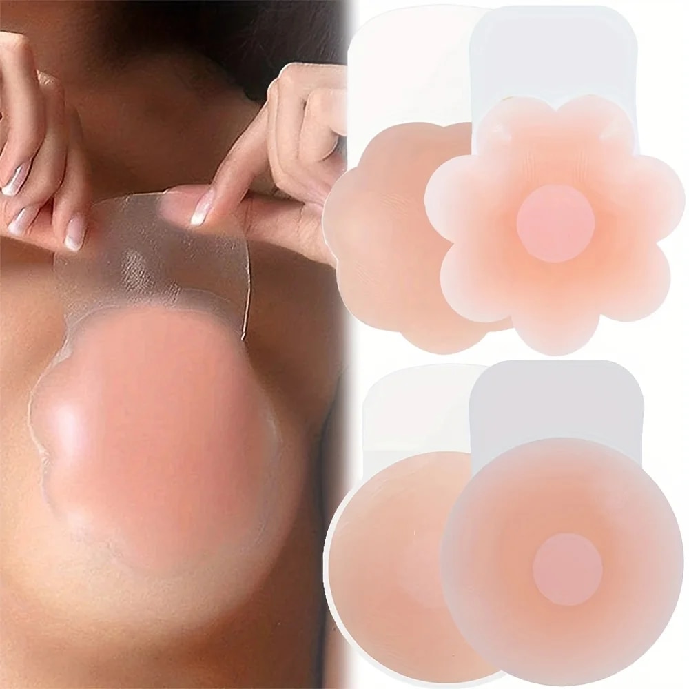 Push Up Bra Padded - 1 쌍의 실리콘 젖꼭지 커버 리프트