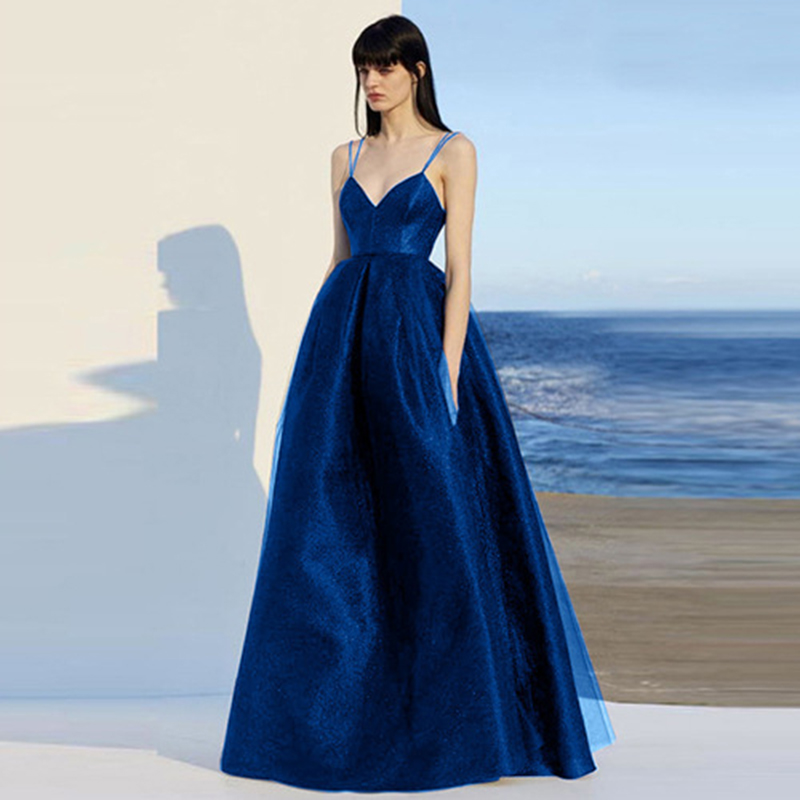 여성을위한 우아한 스파게티 스트랩 저녁 게스트 댄스 파 - Slip Dress Satin 리뷰 및 가격